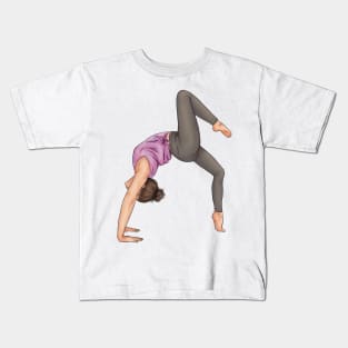 Yoga Wheel Pose Kids T-Shirt